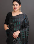 Black Soft Silk Handwoven Kanjivaram Saree