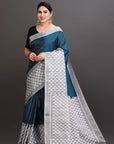 Blue Soft Silk Handwoven Kanjivaram Saree
