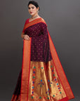 Deep Purple Silk Paithani Saree