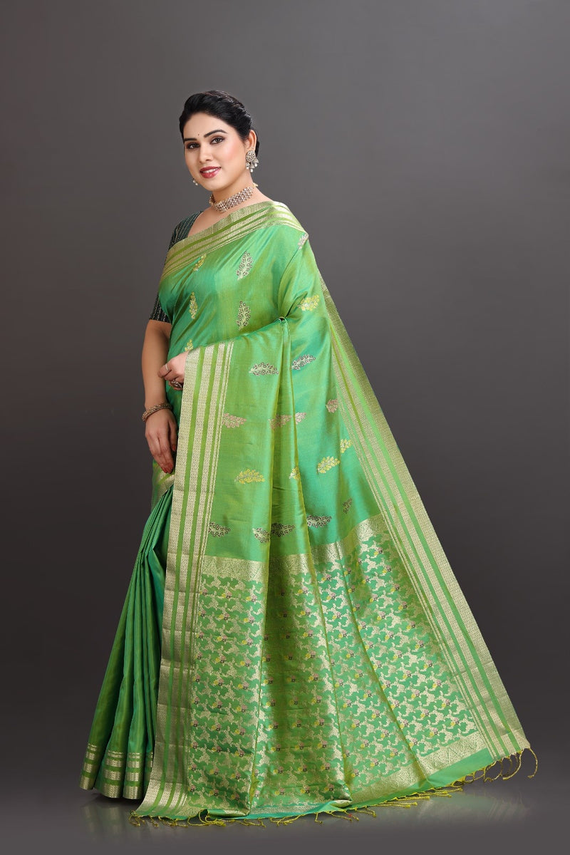 Green Soft Silk Handwoven Kanjivaram Saree