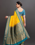 Lemon Yellow Silk Kanjivaram Saree
