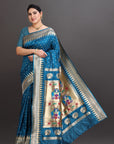 Blue Silk Paithani Saree
