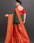 Bottle Green Silk Kanjivaram Saree