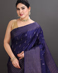 Deep Navy Silk Kanjivaram Saree