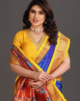 blue paithani saree