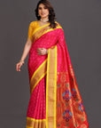 Rani Pink Paithani Silk Saree