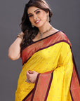 Yellow Paithani Silk Saree