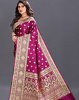 Magenta Banaras Silk Saree