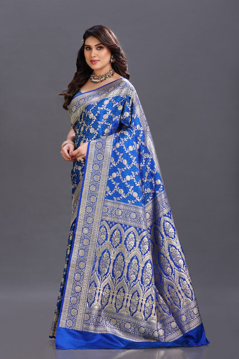 Blue Banaras Silk Saree