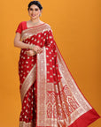 Maroon Banaras Silk Saree