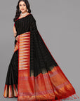 Black soft silk saree