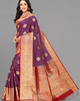 Dark gajari soft silk saree