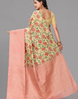 Cream soft silk saree
