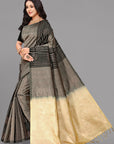 Black soft silk saree