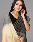 Black soft silk saree