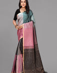 Earthy multicolor soft silk saree