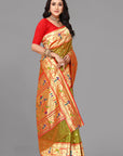Mahendi organza paithani saree