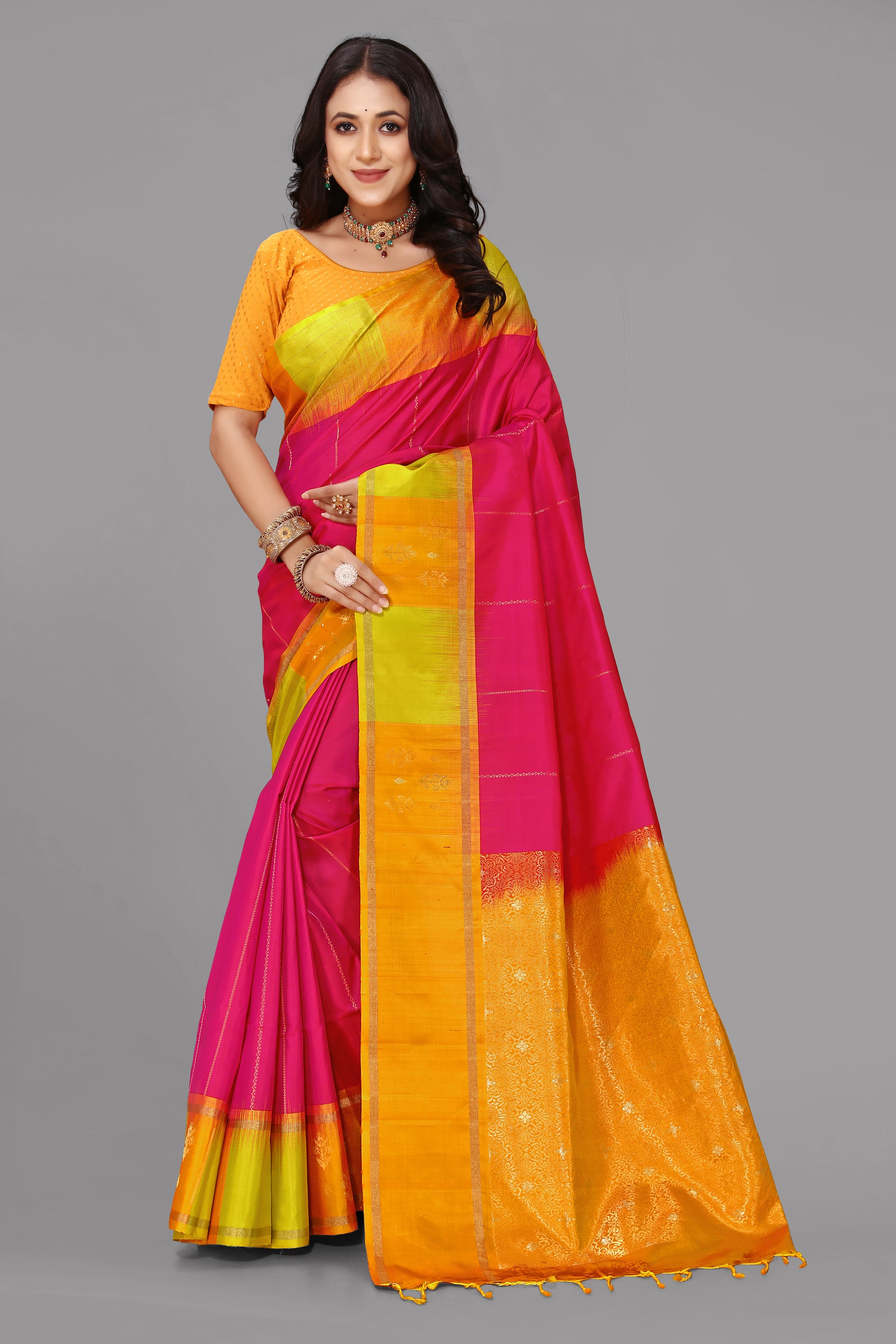 Rani kanjivaram soft silk saree