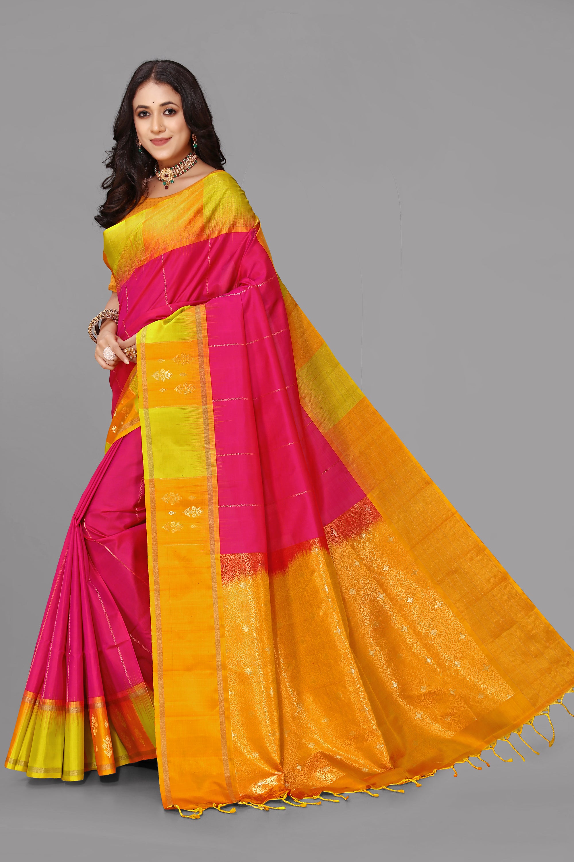 Rani kanjivaram soft silk saree