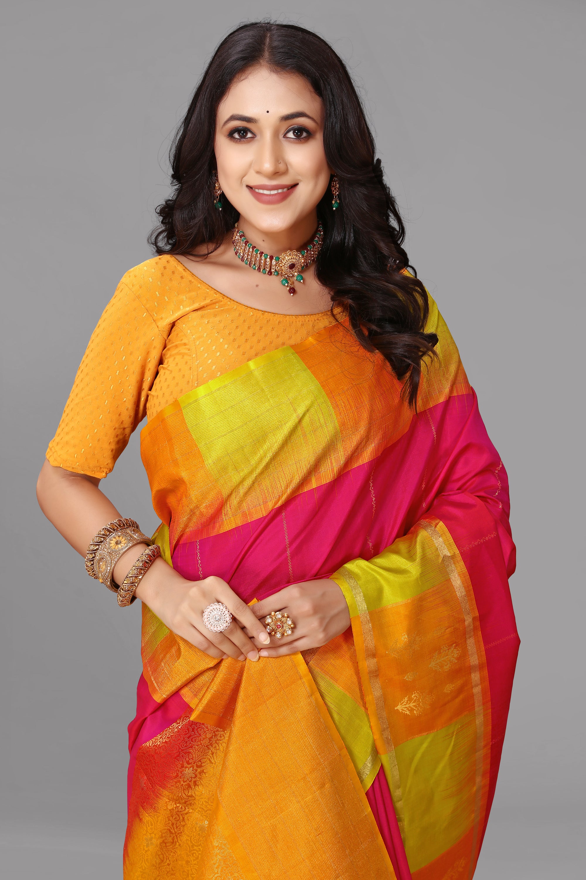 Rani kanjivaram soft silk saree