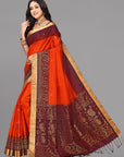 Rust by brown soft silk saree