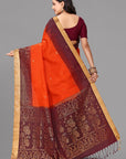 Rust by brown soft silk saree