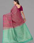 Gajari border less zari brocket soft silk saree