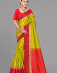 Parrot soft silk saree