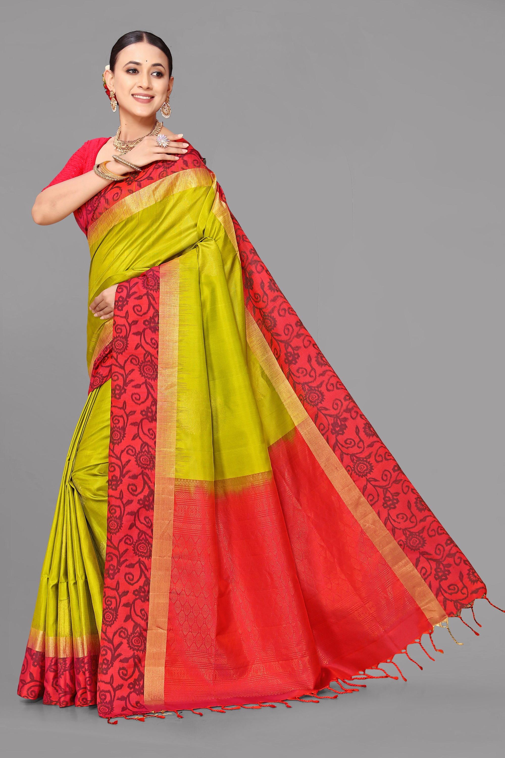 Parrot soft silk saree