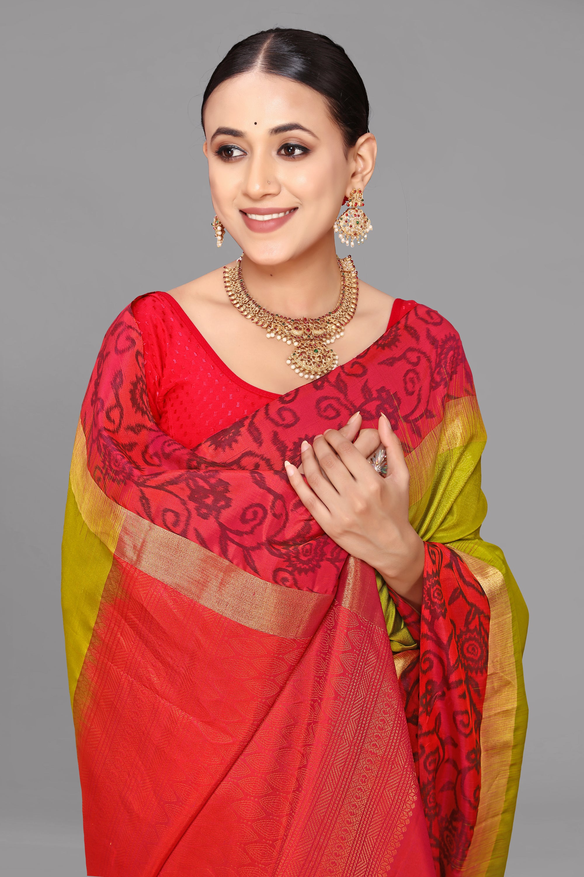Parrot soft silk saree