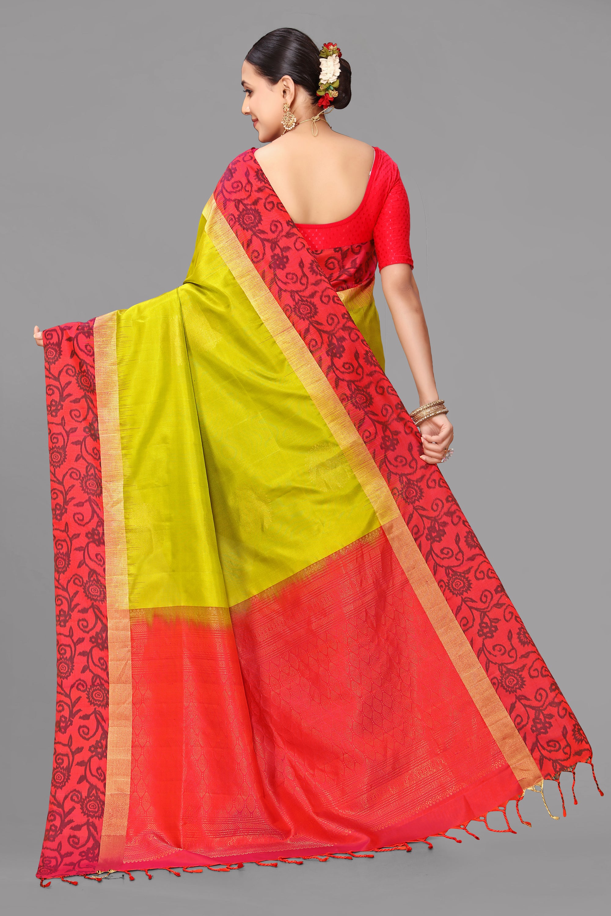 Parrot soft silk saree