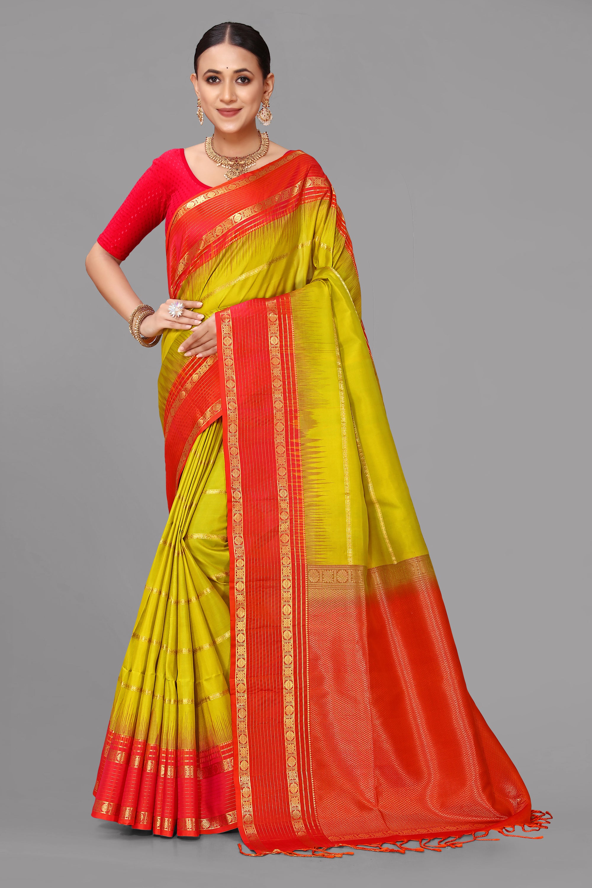 Parrot soft silk saree