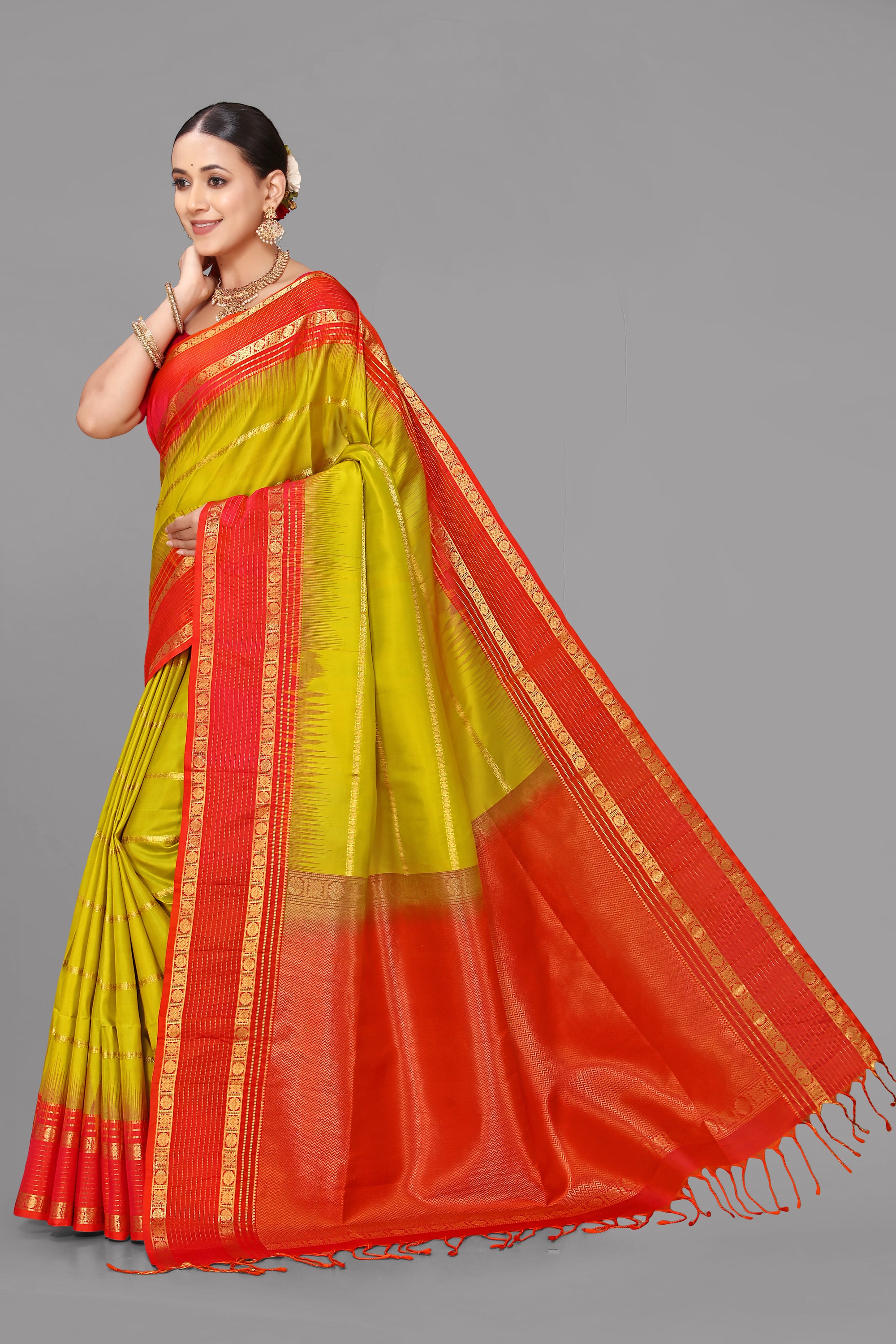 Parrot soft silk saree