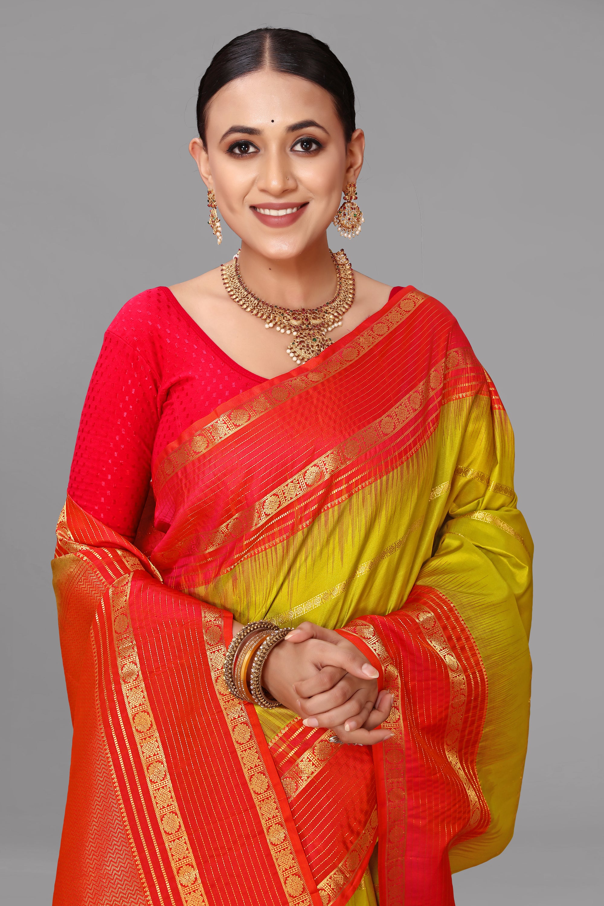 Parrot soft silk saree