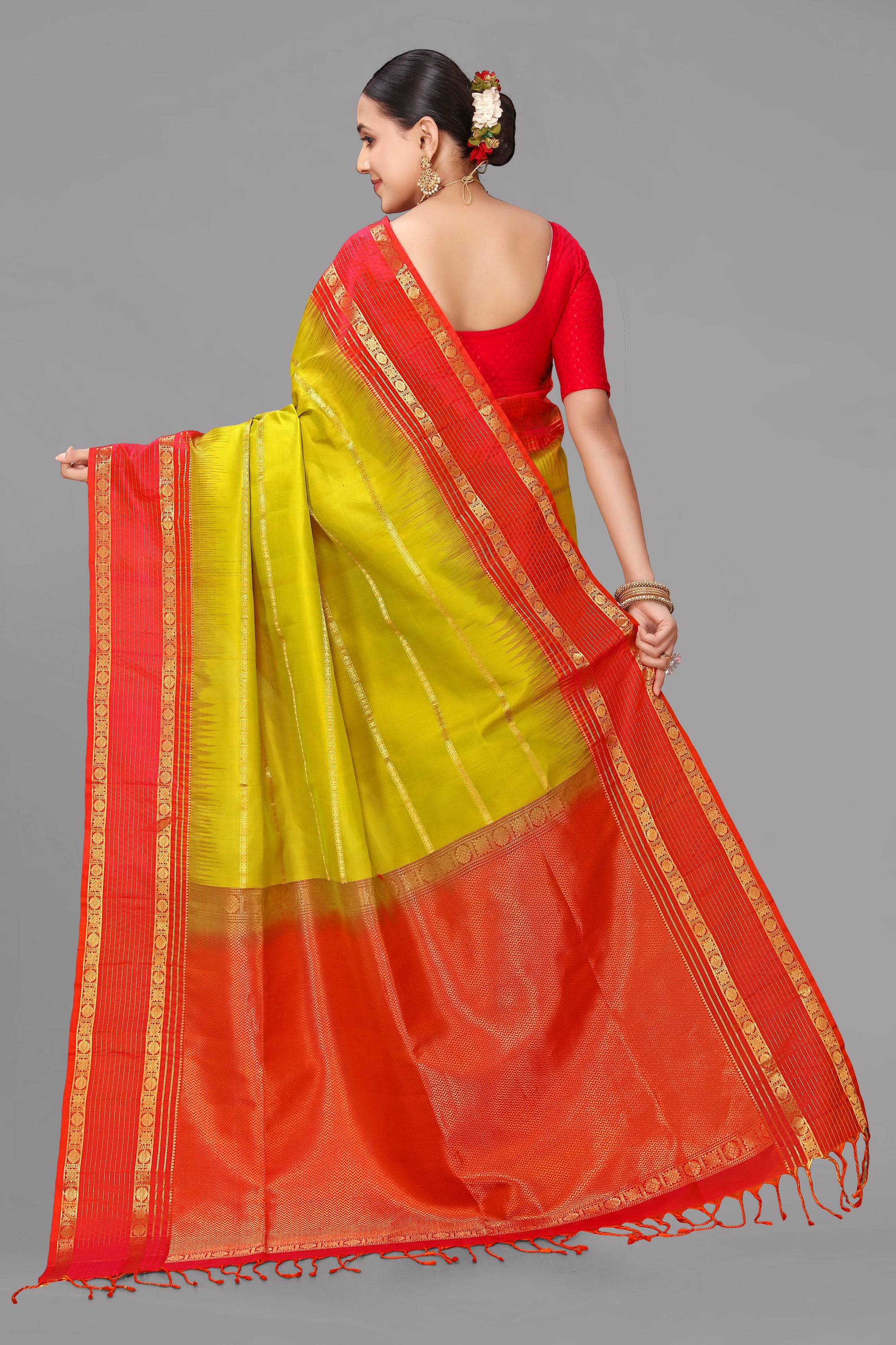 Parrot soft silk saree