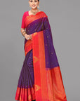 Wine purple soft silk saree
