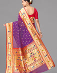 Magenta organza paithani saree