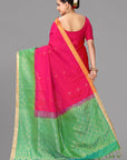 Rani by sea green soft silk saree