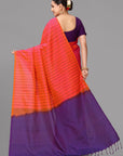 Orange soft silk saree