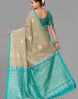 Chikoo beige soft silk saree
