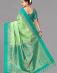 Pista green soft silk saree