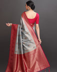 Grey Soft Tissue Saree