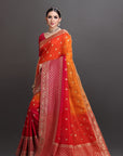 Multicolour Crepe Embroidered Saree
