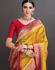 Yellow Soft Tissue Saree