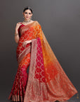 Multicolour Crepe Embroidered Saree