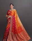 Multicolour Crepe Embroidered Saree