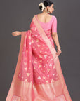 Pink Crepe Saree