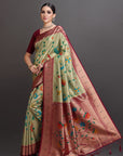 Pista Green Soft Tissue Saree