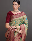 Pista Green Soft Tissue Saree