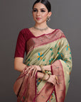 Pista Green Soft Tissue Saree